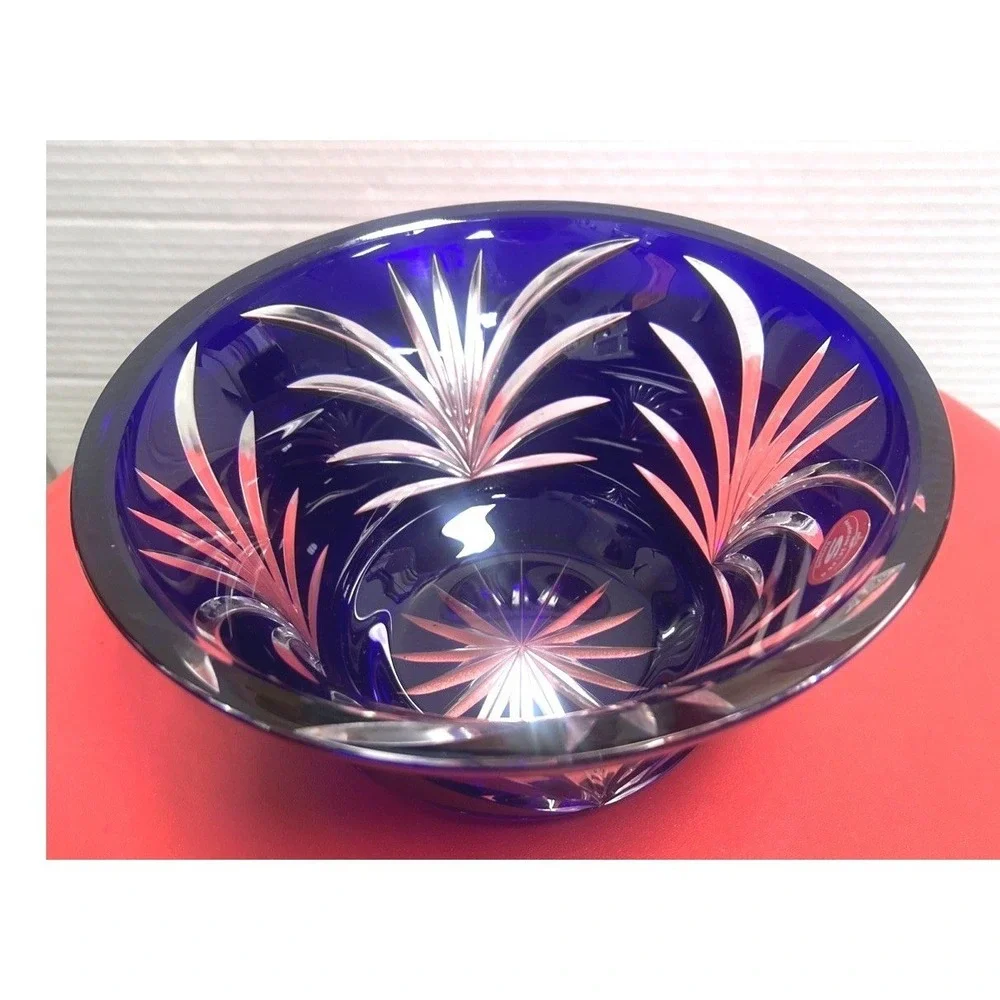 SCHONBORNER BLEIKRISTALL 24% CRYSTAL HAND MADE COBALT BLUE BOWL‎ 4